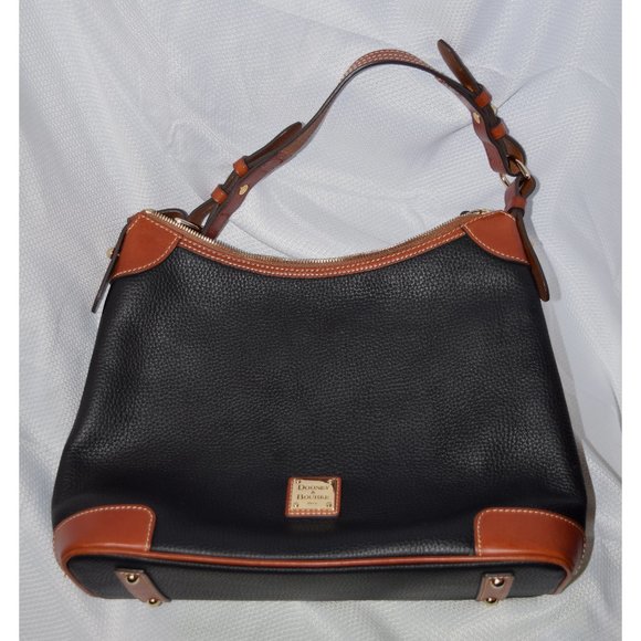 Dooney & Bourke Handbags - Dooney & Burke Black/ Brown Leather Hobo Bag